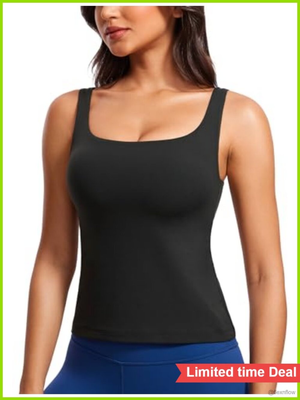 Women's Activewear Scoop Neck Tank with Built-in Bra - Yoga & Lounge